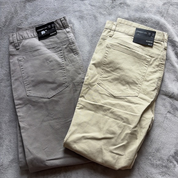 Alfani Other - Lot of 2 ALFANI Men's Chino Pants Gray Beige 36x30 Straight Leg - NWT